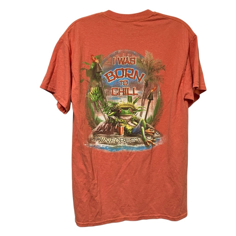 Rainforest Cafe Las Vegas Born To Chill Orange Graphic Tee